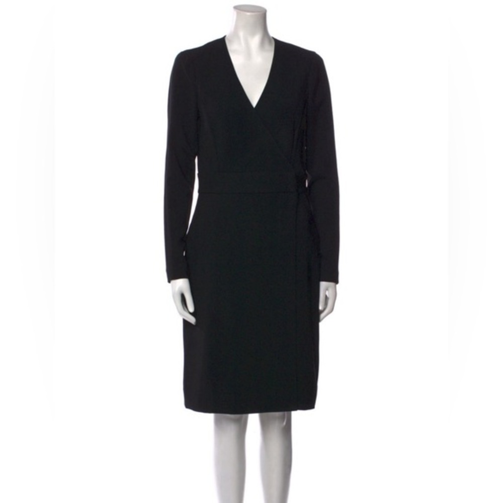 Diane von Furstenberg Short Sleeve Sheath Wrap Dress -  Black size 6